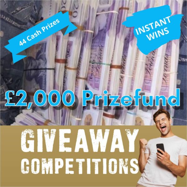 £2000 Prize Fund £300 Jackpot + 43 Instant Wins