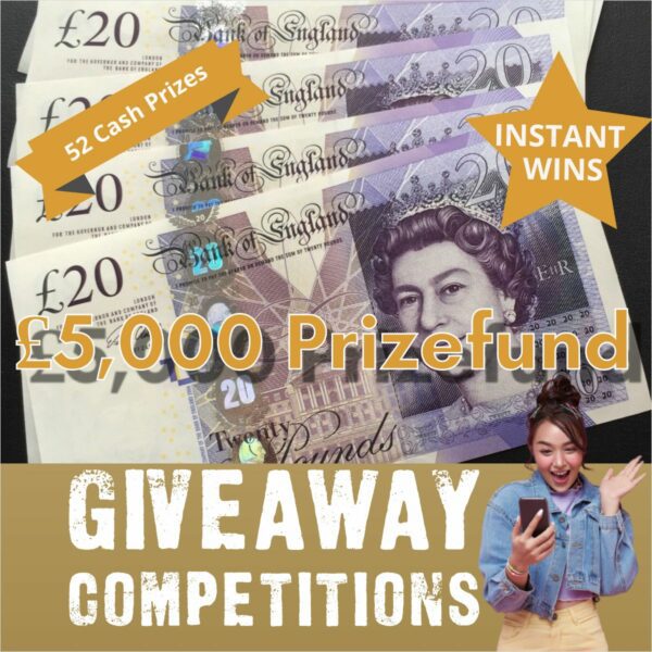 £5000 Prize Fund £1000 Jackpot + 51 Instant Wins