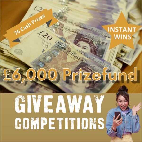 £6000 Prize Fund £1000 Jackpot + 75 Instant Wins