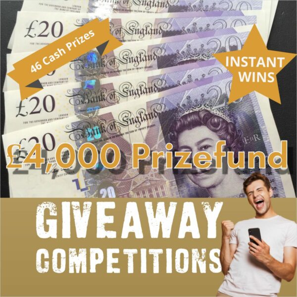 £4000 Prize Fund £1000 Jackpot + 45 Instant Wins