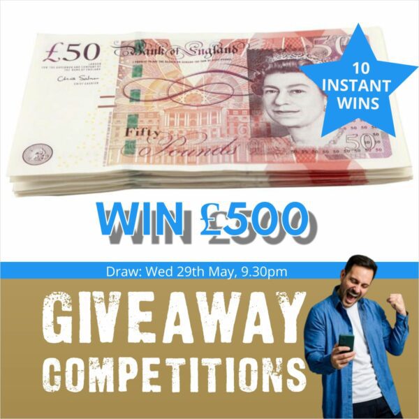 £500 For 25p Plus 10 X Instant Wins & 3 Double Up Chances