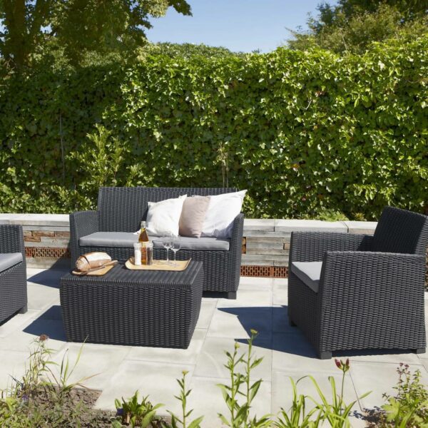 Keter Mia Graphite Plastic 4 seater Coffee set for 99p - Image 4