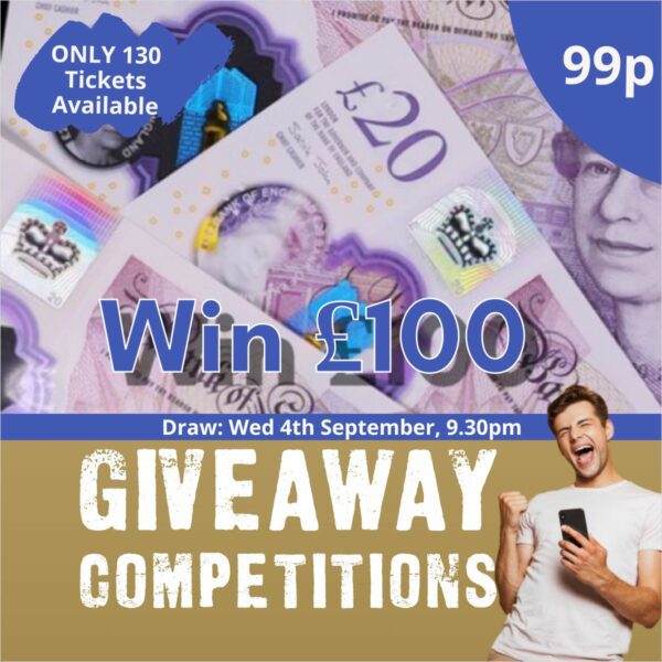 £100 for 99p - increased odds/ Only 130 entries