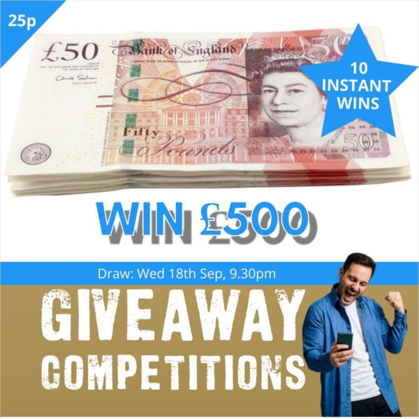 £500 For 25p Plus 10 X Instant Wins & Lucky Misses