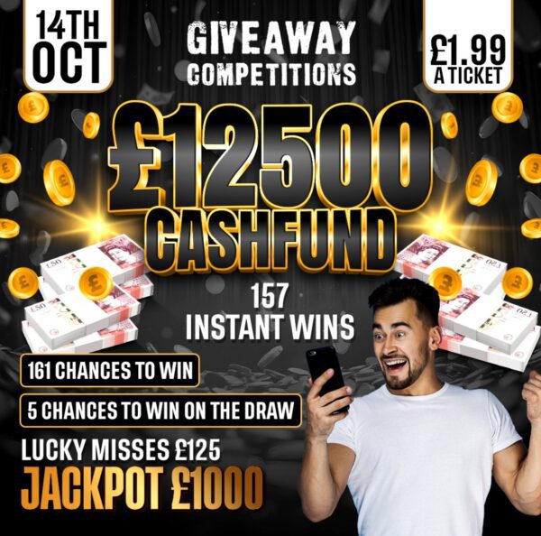 £12500 Cashfund - 157 instant wins