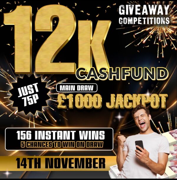 12k Cashfund with 156 wins for 75p