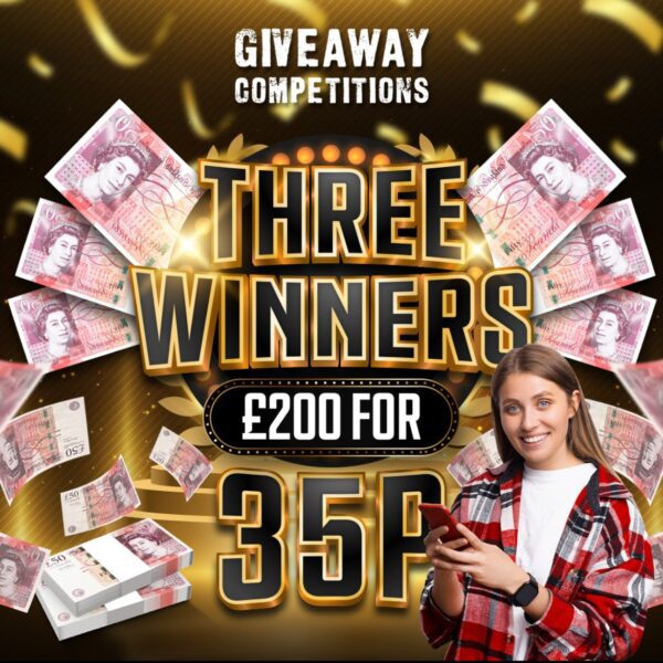 3 Winners of £200 for 35p