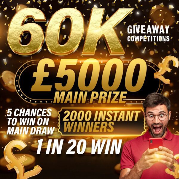 60K Cashfund - 1 in 20 entries is a Winner