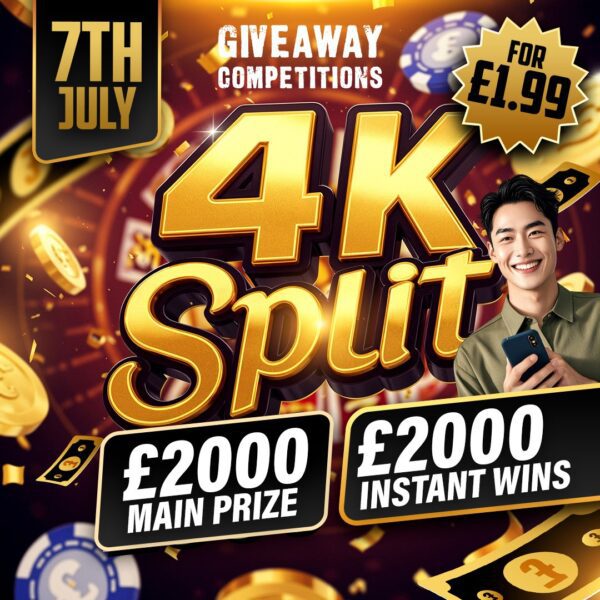 £4000 Split - £2000 main prize - £2000 instant wins
