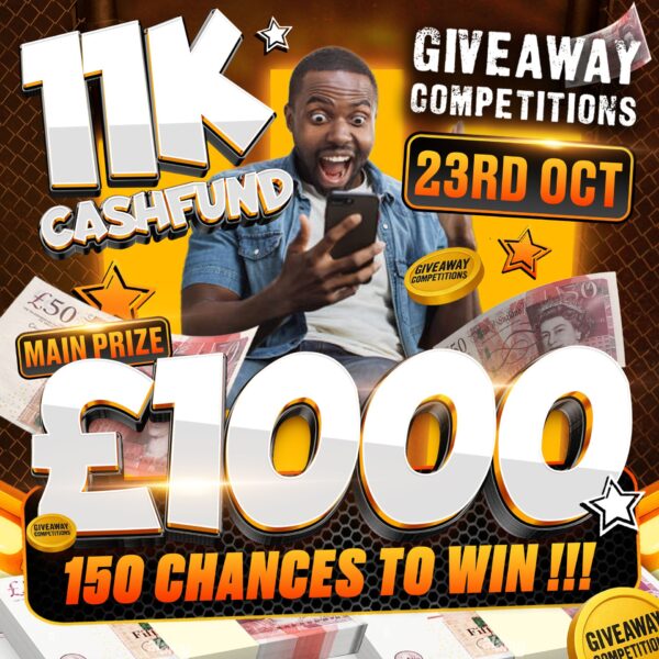 11k Cash fund - 150 chances to win